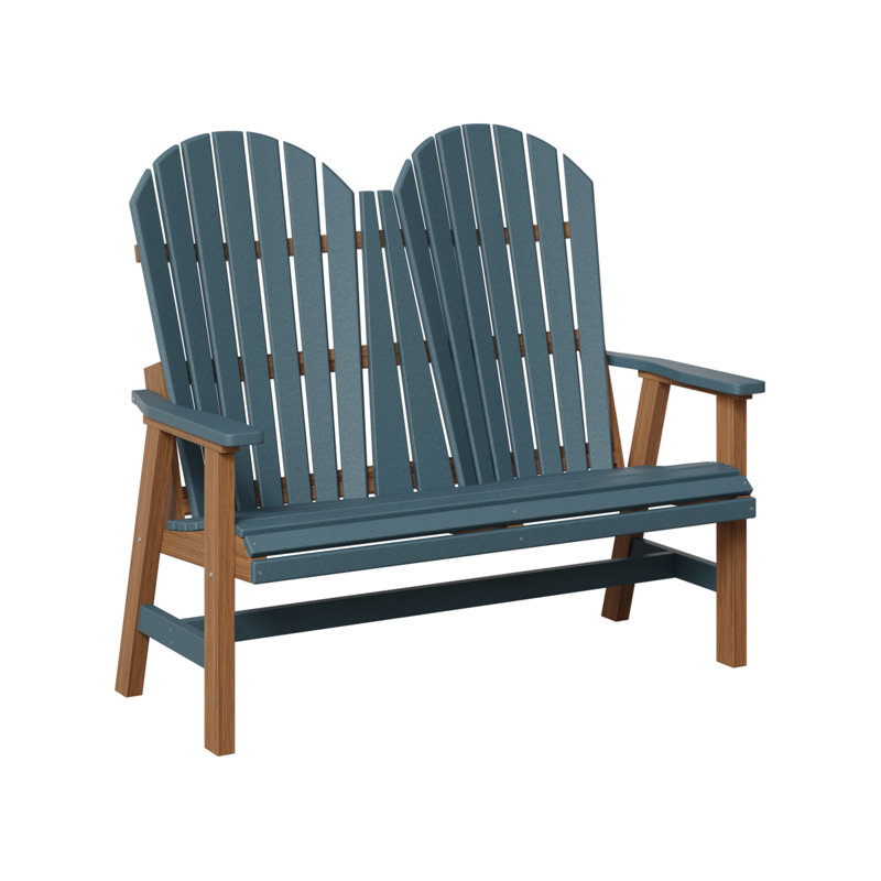 Berlin Gardens Comfo Back Loveseat, Slate Top/Antique Mahogany Base