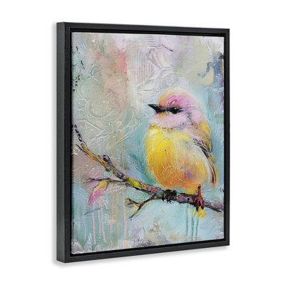  Soft Pastel Bird Floater Canvas Wall Art by RileyB