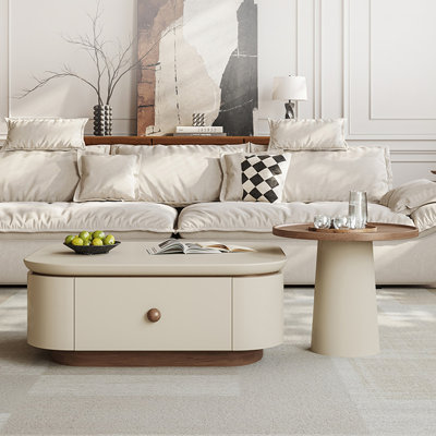 Cream style end table combination