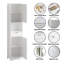 Armoire de rangement étroite blanche de 67 po de hauteur avec 2 portes, 1 tiroir et tablettes réglables, armoire de plancher autoportante pour salle de bain, salon, entrée, bureau à domicile