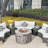 Orsin 6 Person Outdoor Conversation Set With Fire Pit Table