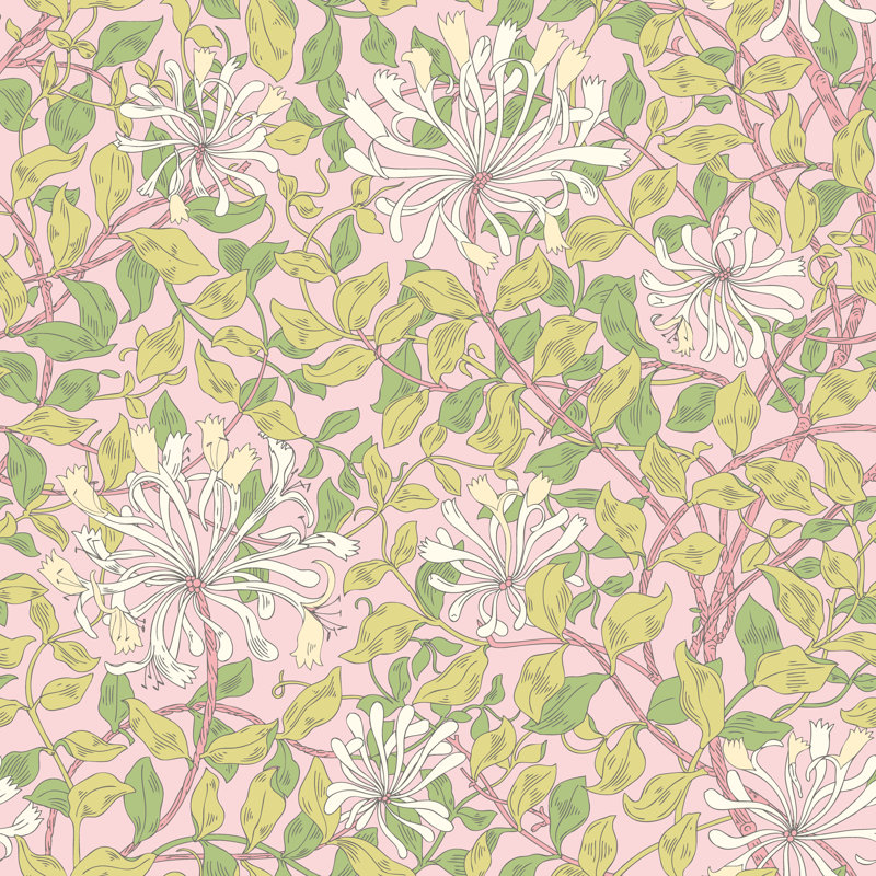 Padstow 10m x 50cm Matte Wallpaper Roll, Soft Pink