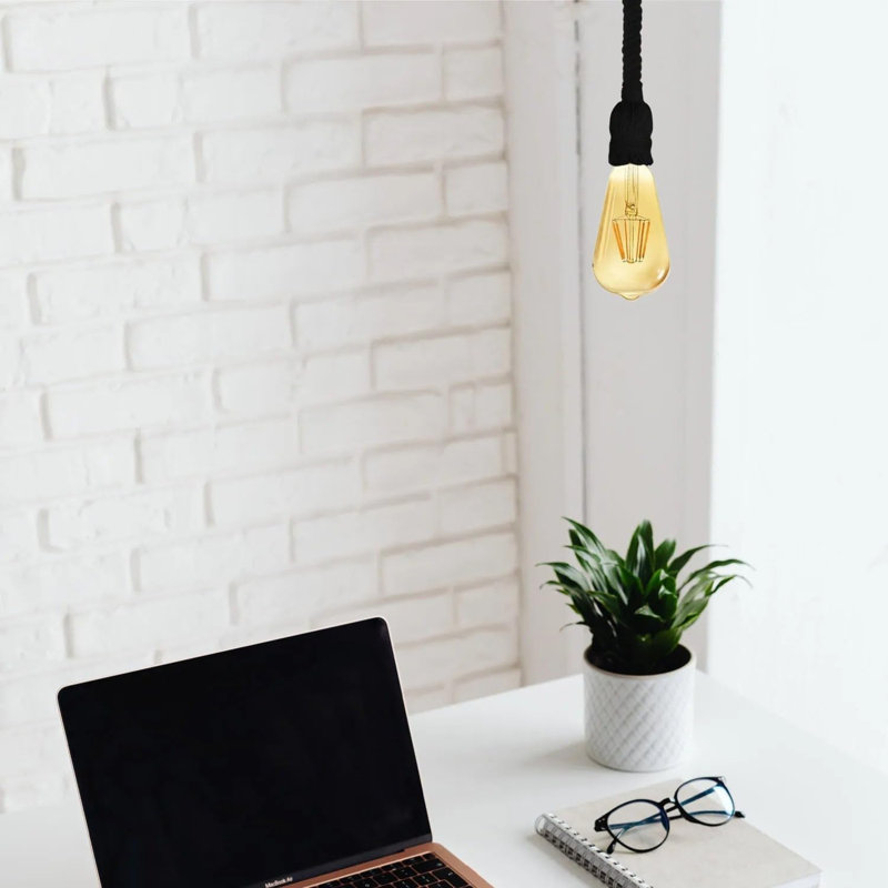 1 - Light Single Pendant, Black