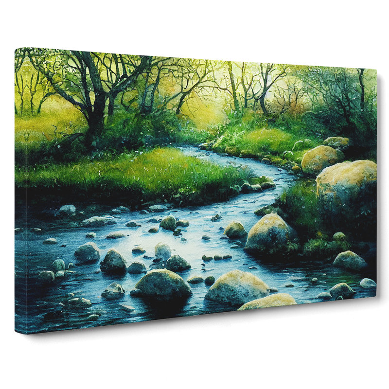 Summer Forest Stream Vol.1 - Wrapped Canvas, 40cm H x 60cm W x 3cm D