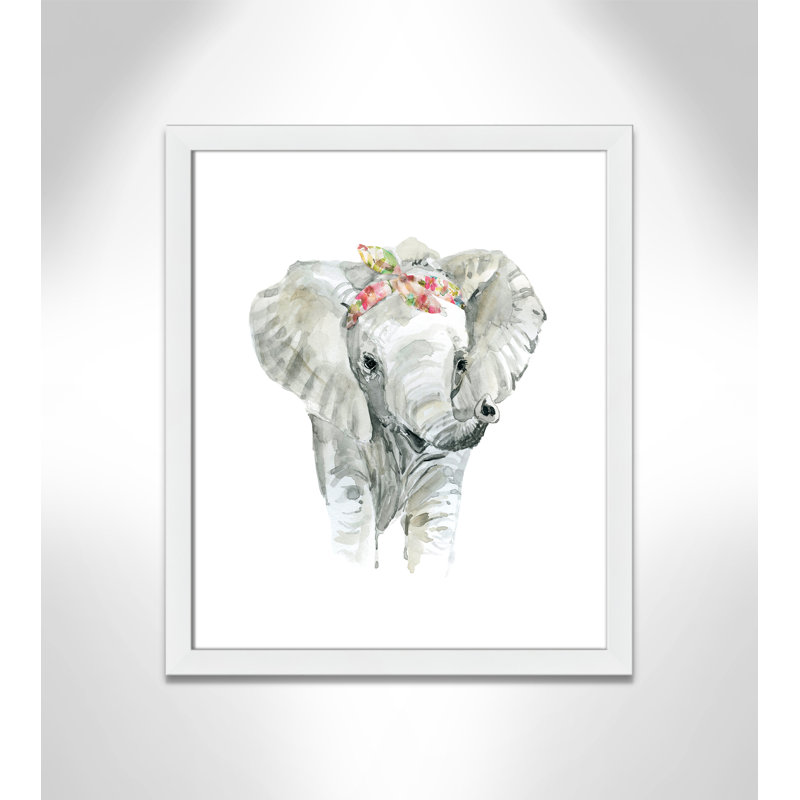 «Savannah Elephant», art encadré, H 24,5 po x l 20,5 po x P 0,63 po, Cadre blanc