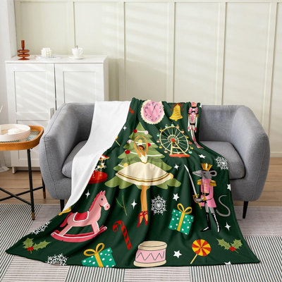 Jeté en flanelle de Noël en polaire casse-noisette 30 po x 40 po
