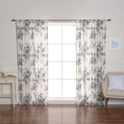 Reamstown Rose & Wildflower 100% Cotton Floral Semi-Sheer Rod Pocket Single Curtain Panel -  Lark Manorâ¢, 753D38F75F694BBDB50BA15AD8DBFA0D