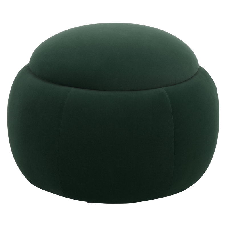 Siara Round Storage Ottoman, Hunter Green