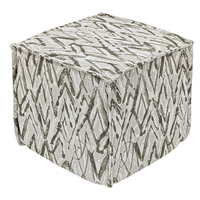 Hampton Square Pouf Ottoman - Latte Flame, Latte Flame