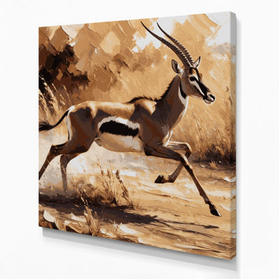 Wildlife Thomsons Gazelle Brown Canvas Wall Art