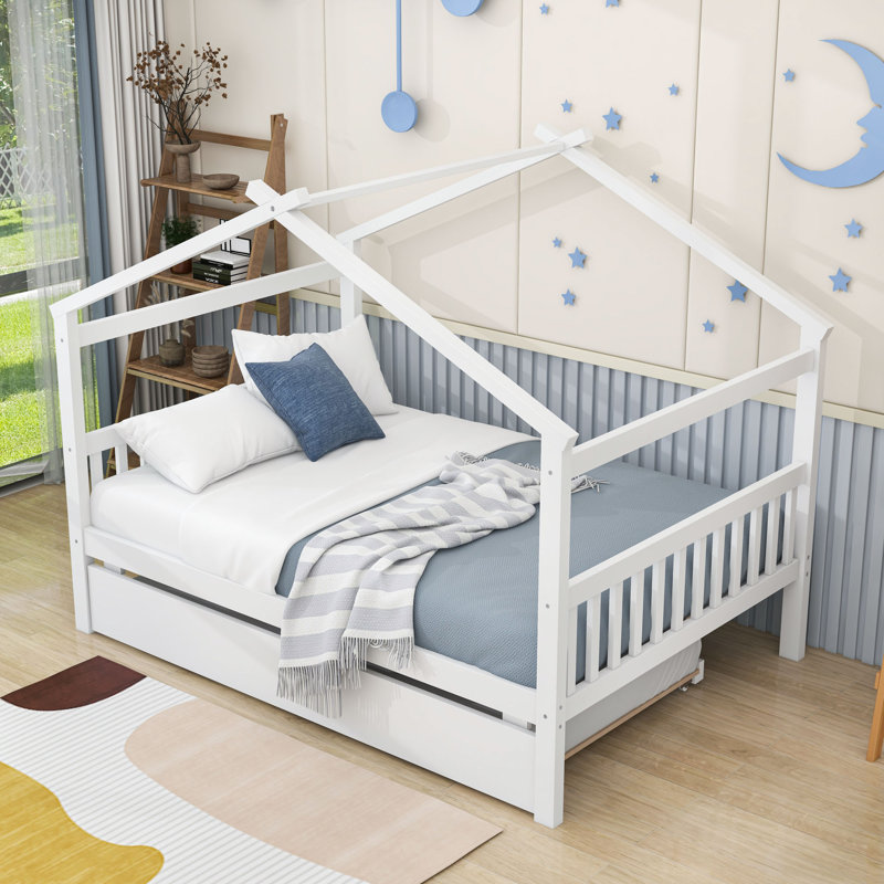 Patchin Wood Daybed with Trundle and Slats, Full, White