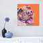 Pitbull On Orange, Square by Kirstin Wood - Painting on Canvas-546169049-621677237