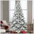 Flocked Christmas Tree With 768 Tips, Realistic PE+PVC Snowy Hinged Tree With Metal Stand, Full Artificial Xmas Tree For Holiday Decoration