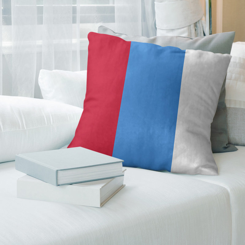  Coussin Football, 18 po x 18 po, Bleu, Faux lin