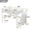 Lit mezzanine avec bureau en L et port USB, lit mezzanine avec garde-robe et tablette réglable pour les adolescents adultes-114221504-114221501