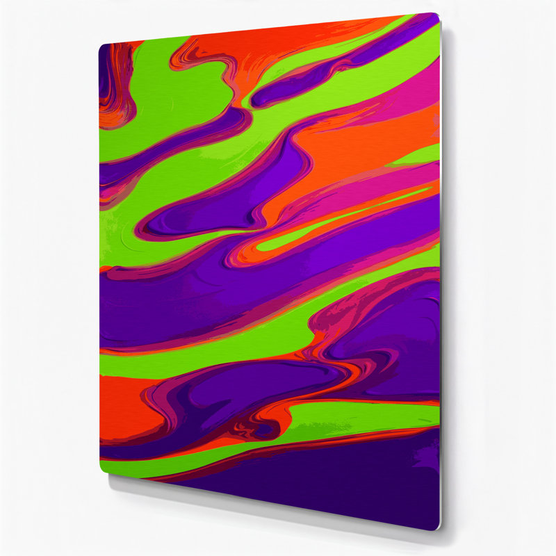 Abstrait couleur champ 42, art mural en métal mauve, H 11 po x l 14 po
