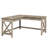 Lavish Home L-Shaped Computer Desk with X-Pattern Legs, Light Gray-1678561770