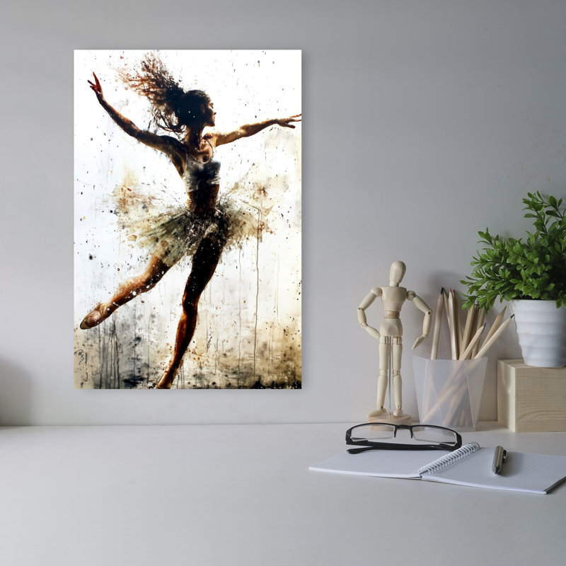 «Ethereal Ballet Dancer», art mural contemporain élégant et abstrait, H 18 po x l 12 po