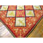 Rustic Red Antique Flatwoven Geometric French Fleur De Lis Design Needlepoint Carpet