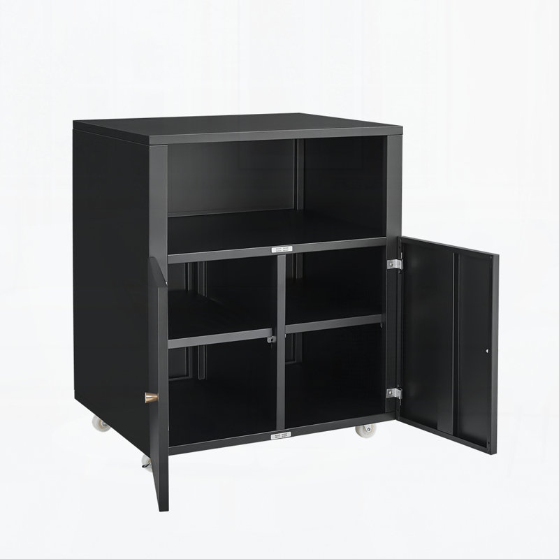 Bureau à domicile pour imprimantes avec roulettes, tables d'imprimante avec porte-classeur, classeur latéral mobile avec tablette de rangement ouverte pour les dossiers de format lettre / légal / A4,