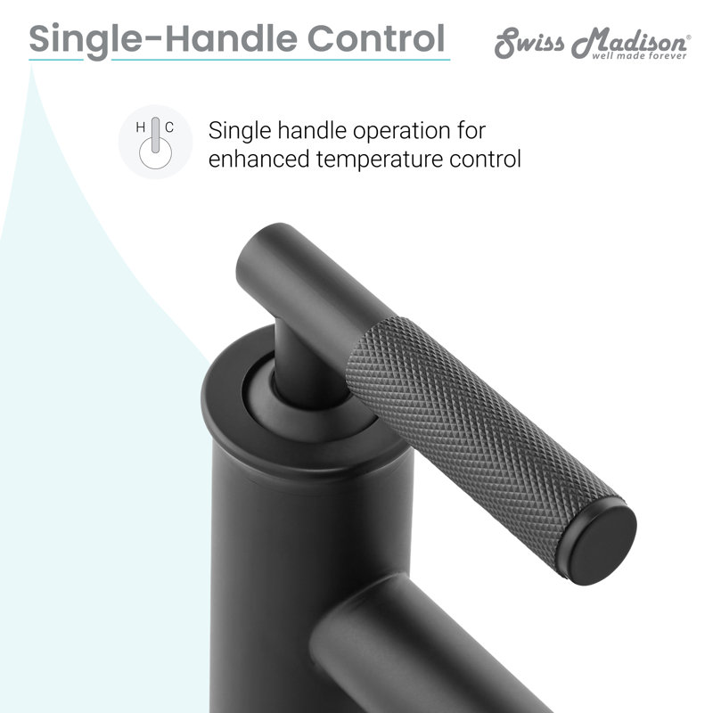 Avallon Single Hole, Single-Handle Sleek, Bathroom Faucet in Matte Black, Matte Black