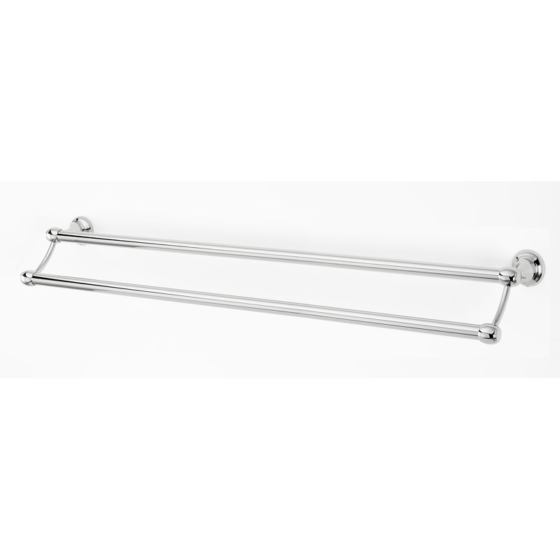 Royale Double Wall Mounted Towel Bar, Polished Chrome
