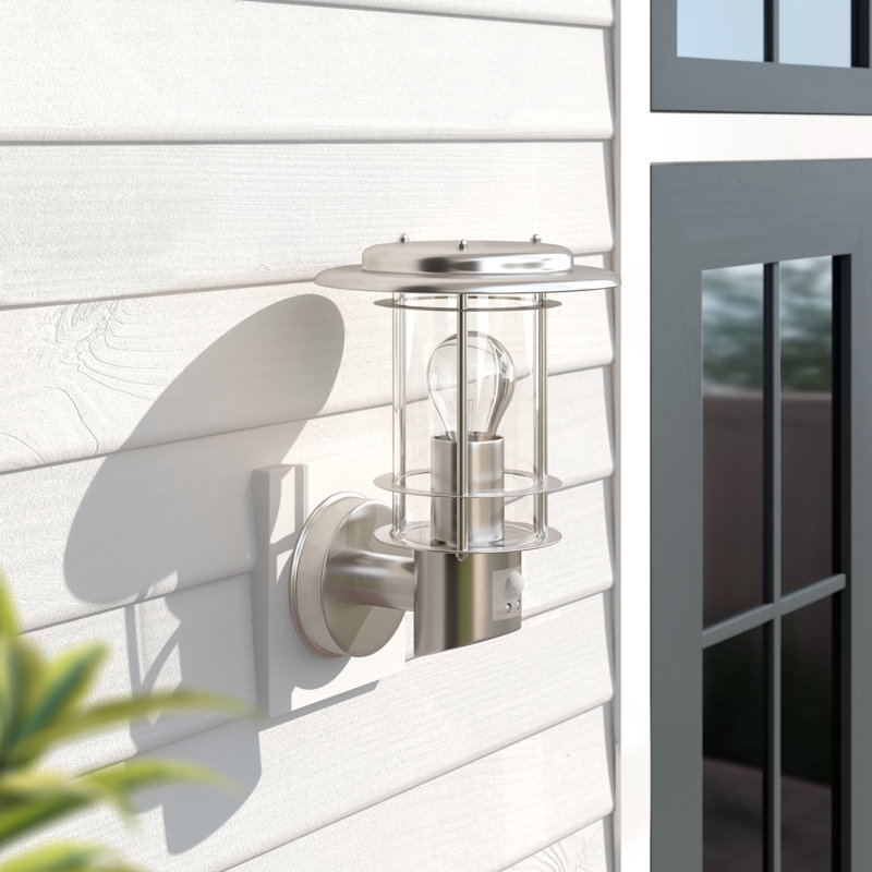 Arturo Silver 32cm H White Glass Outdoor Flush Mount