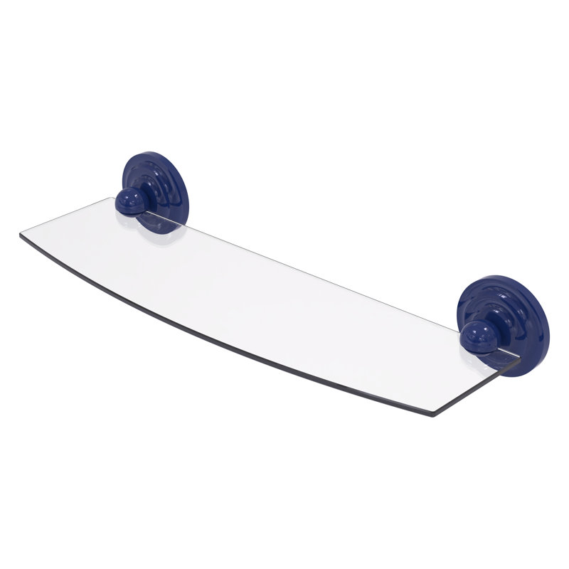 Tablette en verre Prestige Que New Collection PQN, H 3 po x l 18 po x P 5 po, Bleu méditerranéen