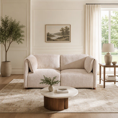 Fauteuil d'angle modulaire avec coussins profonds Modern Boucle