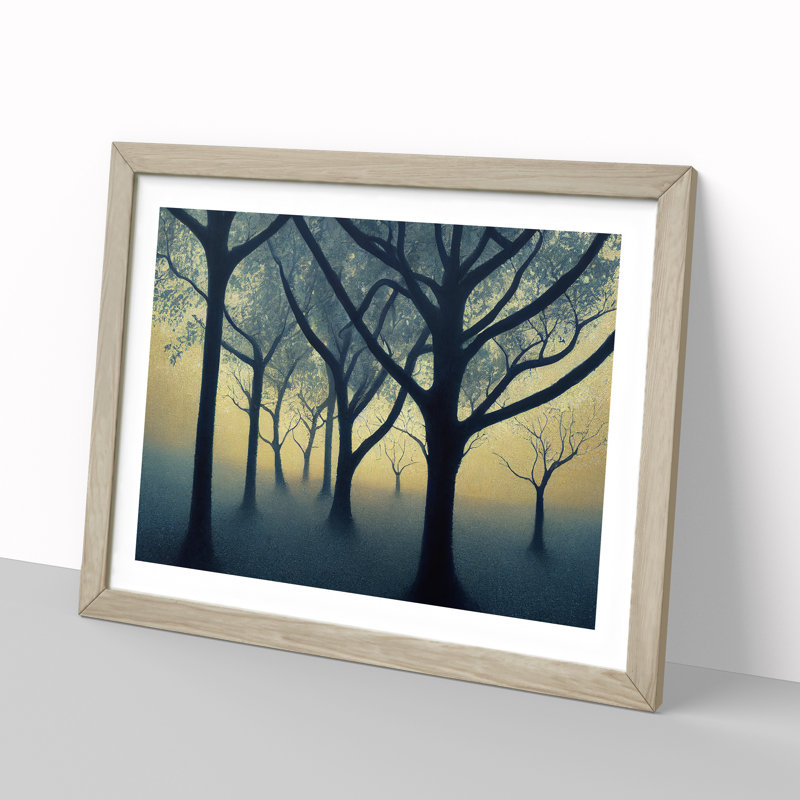 Harmonious Tree Forest - Single Picture Frame Print, 25cm H x 34cm W x 2cm D, Oak