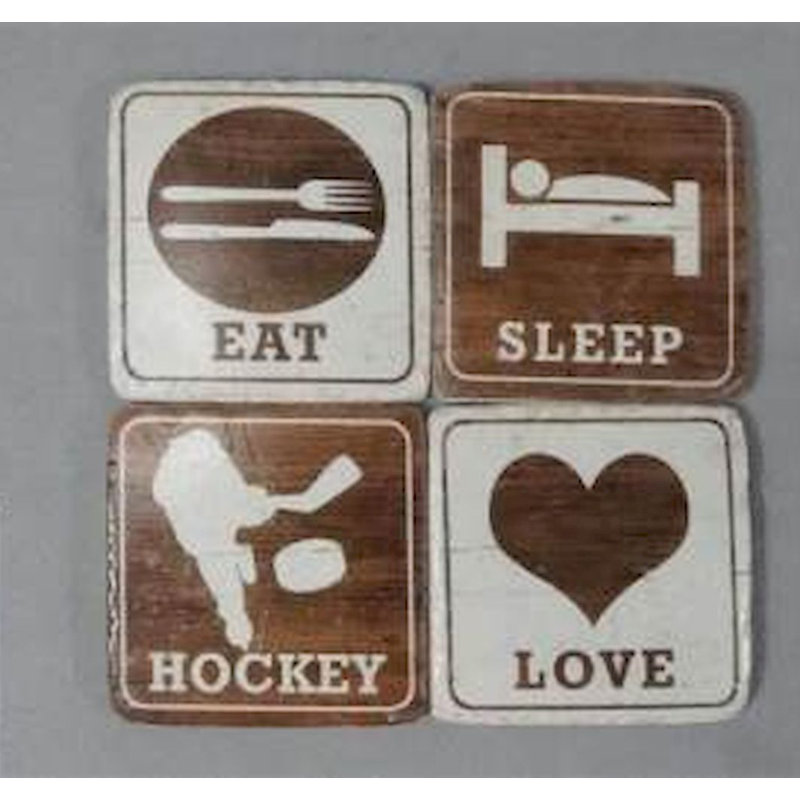 Wood Square 2 Piece Coaster Set