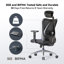  Chaise de bureau ergonomique en filet avec support lombaire réglable et accoudoirs rembourrés pour 300 lb-909741466