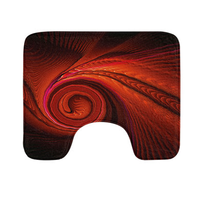 Spires Toilet Mat U-Shape Bathroom Rug 20" Red