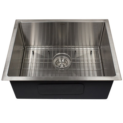 Nantucket Sinks' AW2318-16 All Weather Rectangle Single Bowl Undermount Small Radius Corners  Stainless Steel Kitchen Sink