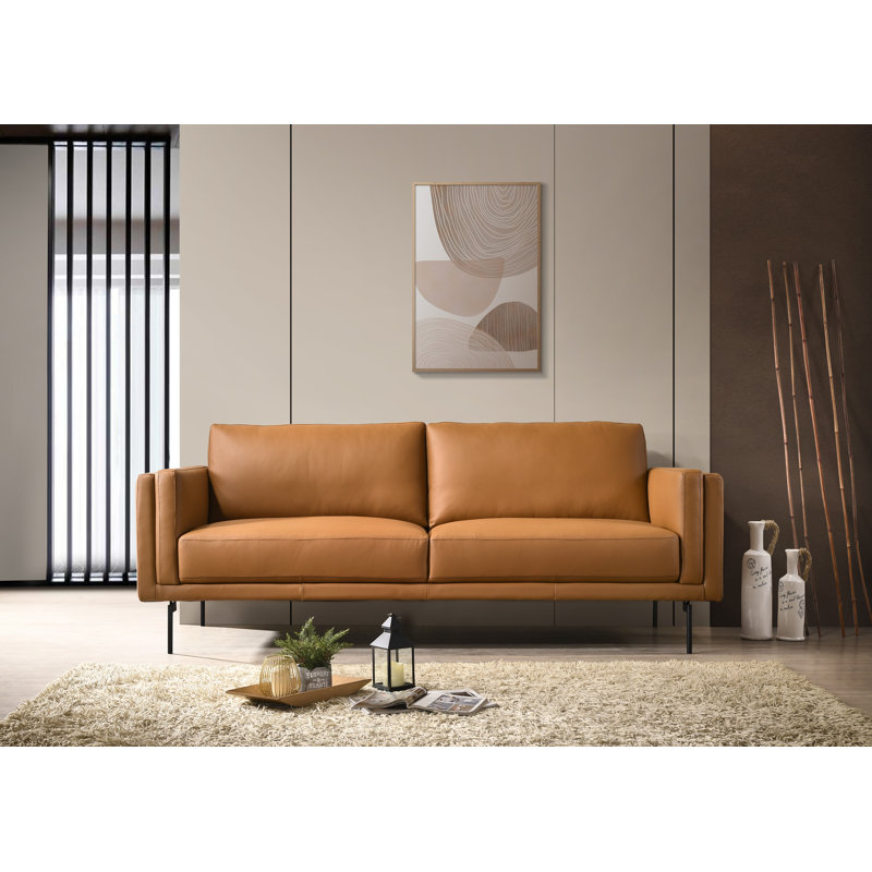 Revelstoke 86'' Leather Sofa, Saddle Genuine Leather