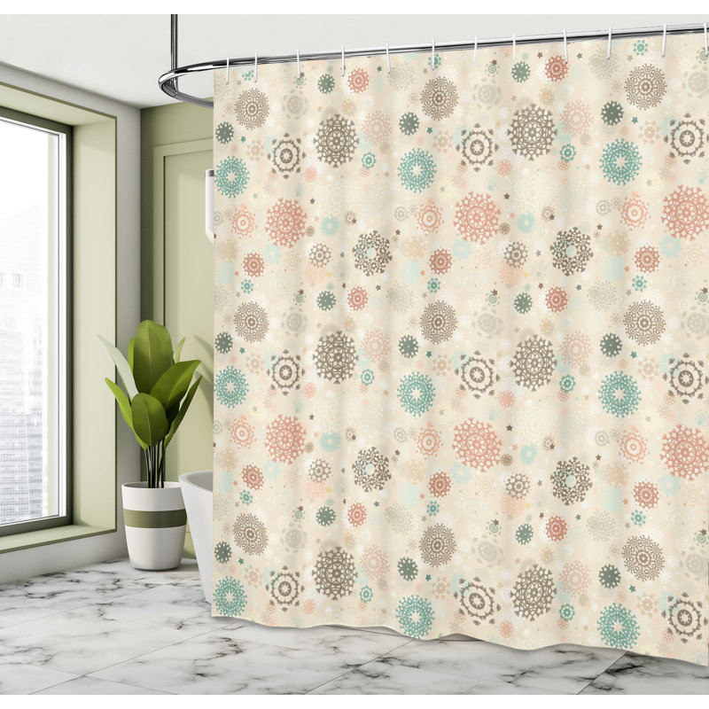Shower Curtain with Hooks Included, 70" H x 69" W