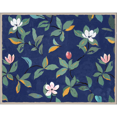 Midnight Blue Magnolias Print by Paule Marrot