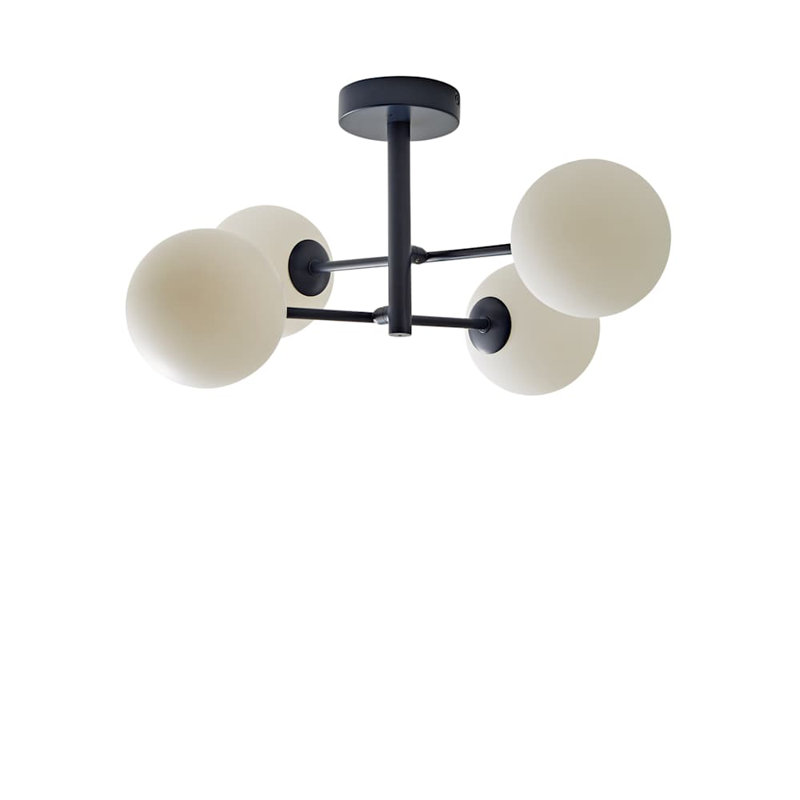 Demetro Glass Semi Flush Mount, Navy