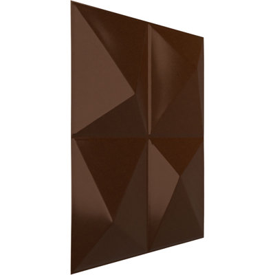 Panneau mural 3D décoratif Ellis EnduraWall 19 l 8 po x H 19 5/8 po, cuivre foncé métallique (couvre 2,67 pieds carrés)