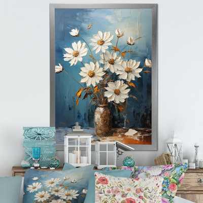 Bouquet de marguerites blanches - sérénité - décoration murale marguerites