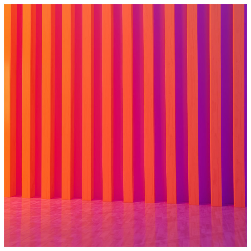 Tapisserie murale orange à rayures mauves, 104in H x88 with 4 Grommets