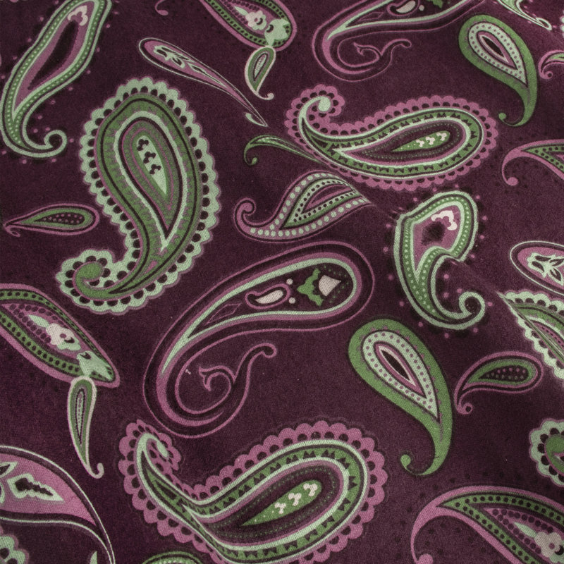 100% Cotton Flannel Paisely Pillowcase, King, Purple