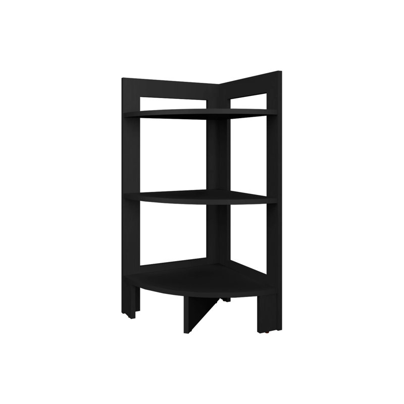 Black Corner Shelf With 3 Shelf