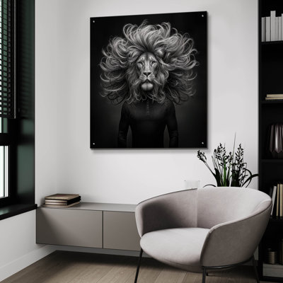 Art mural en verre «Lion pensées 1» par Rey Klimt