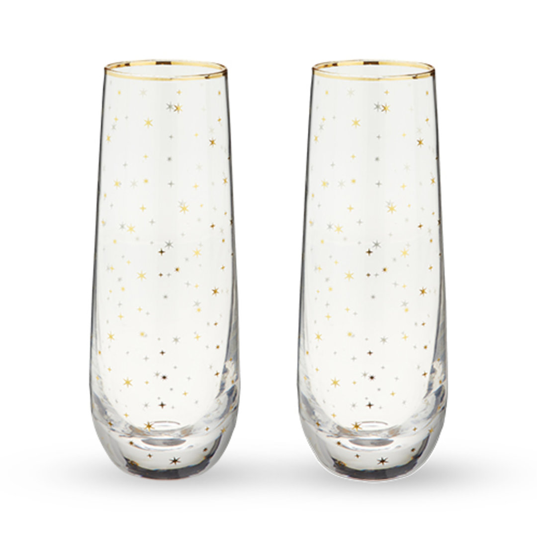 Starlight Stemless Champagne Flutes (Set of 2) Twine