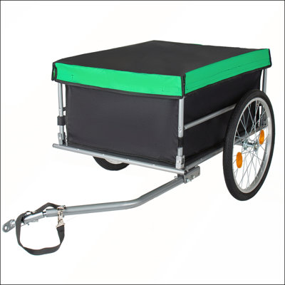 Foldable Bicycle Cargo Trailer with 20" Wheels, Removable Cover, and Quick-Release Frame for Luggage, Tools, and Groceries