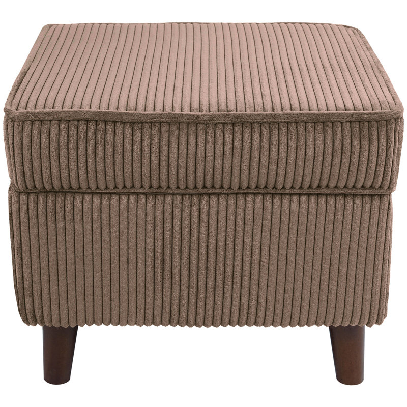 18.5" W Upholstered Corduroy Ottomans for Living Room,Bedroom,Storage Footstools Seating, Brown