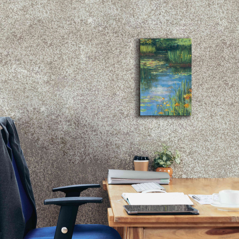«Aanisah Garden Pond III» sur toile par Carol Rowan, H 18 po x l 12 po x P 0,75 po