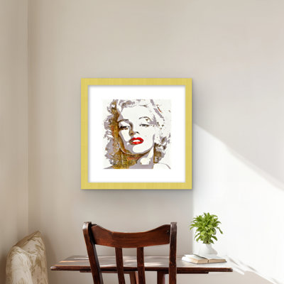 Marilyn Monroe Typography Print - Red Retro Framed Decor