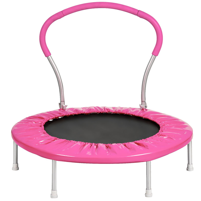 TRAMPOLINE AVEC POIGNÉE (PI) - MÉTAL, Rose
